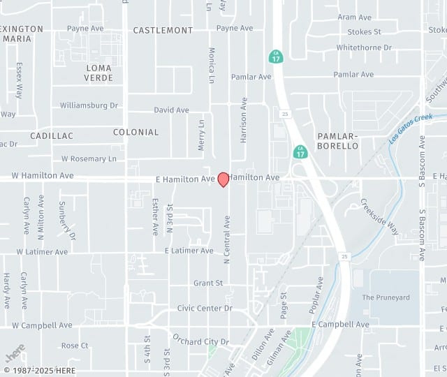 Location Map: 344 E Hamilton Ave Campbell, CA 95008